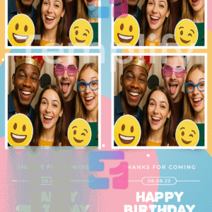 Baby birthday photo booth template