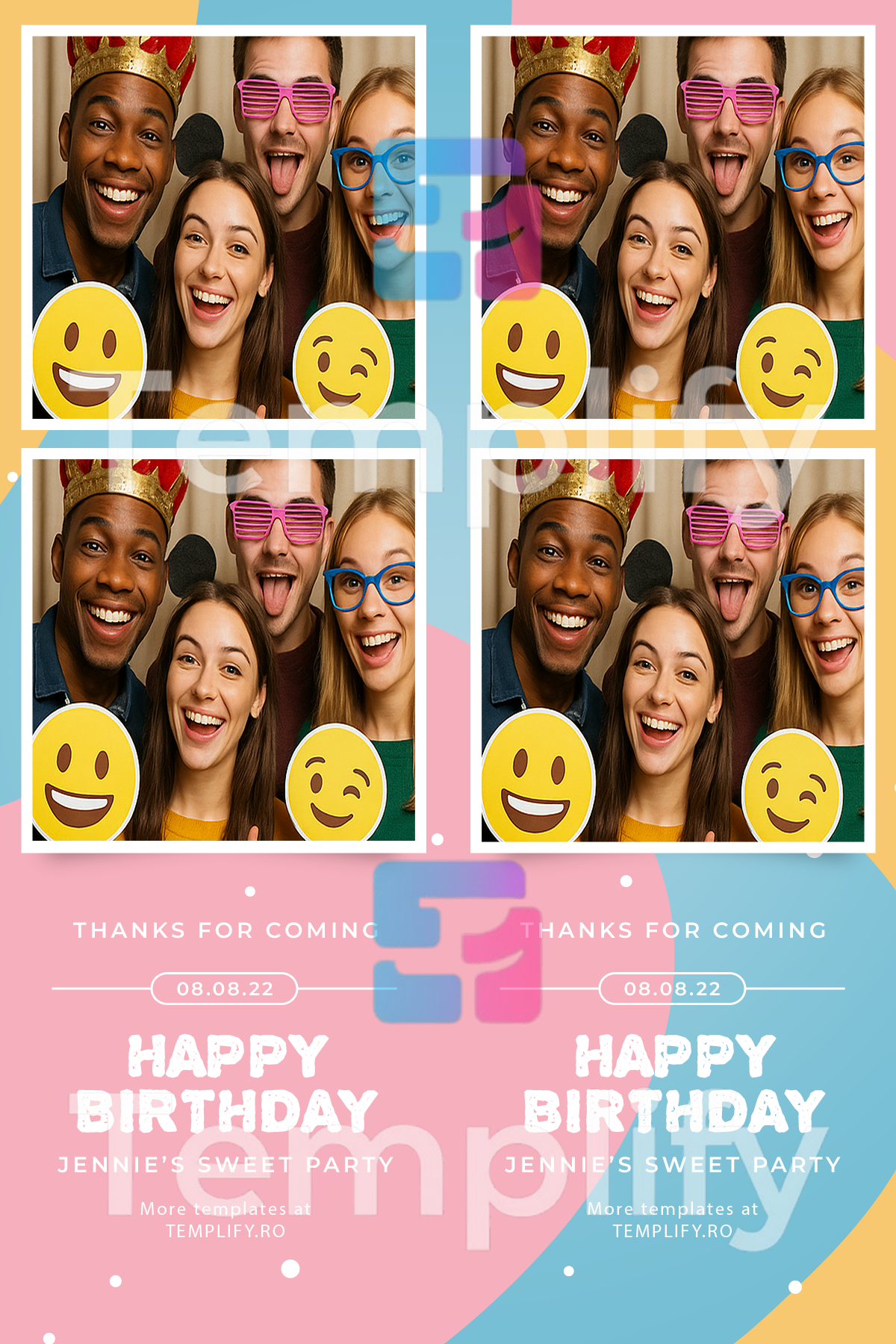Baby birthday photo booth template