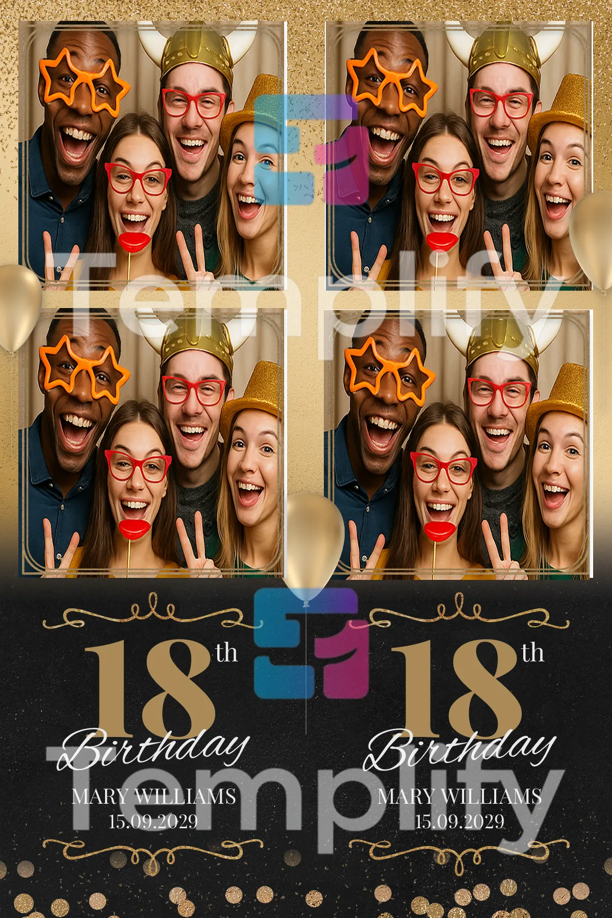18th birthday photo booth template