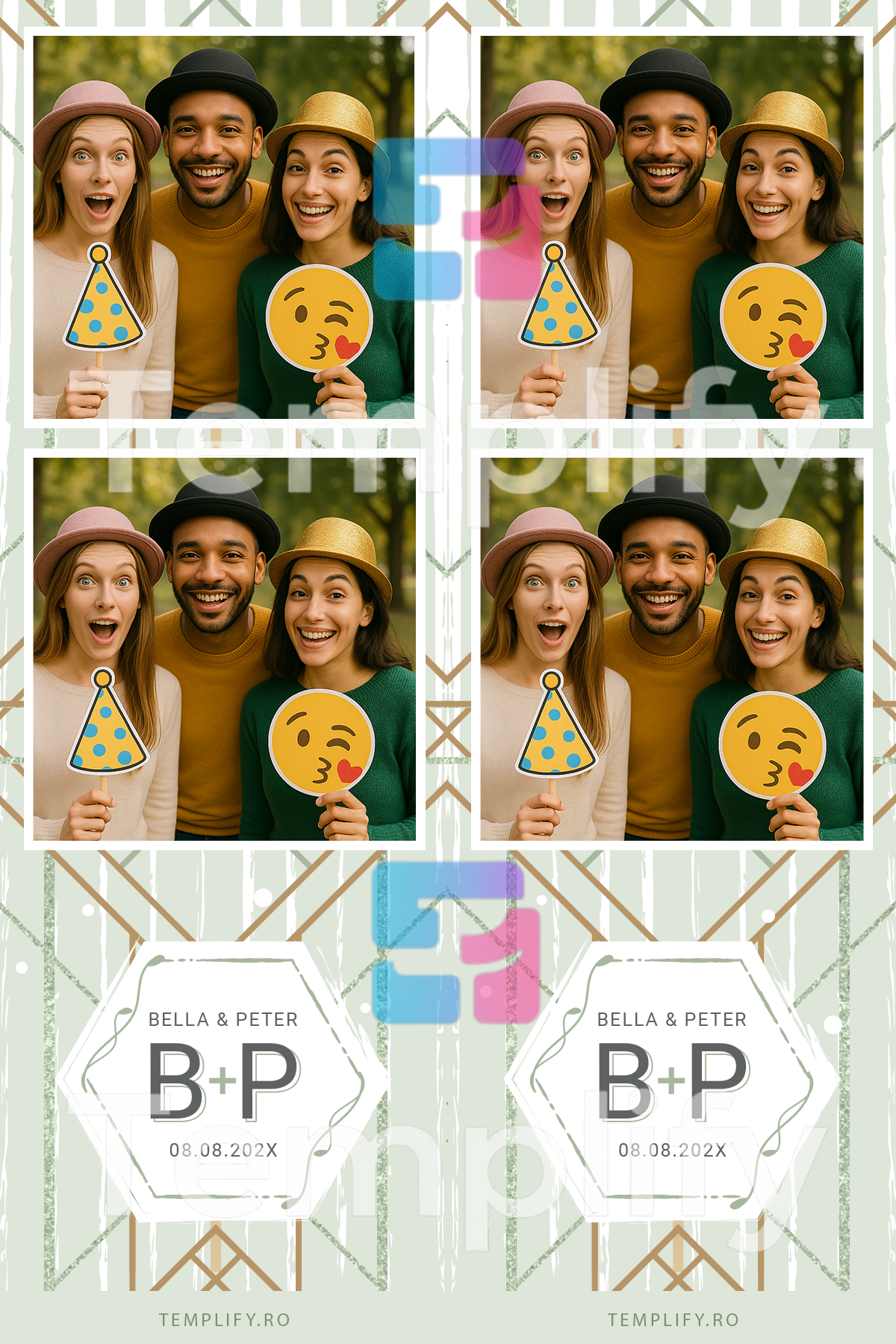 Forest green photo booth template