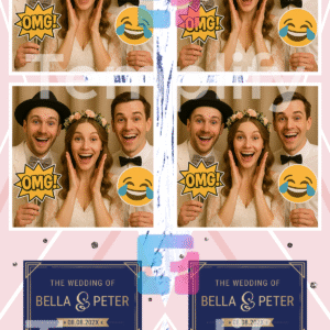 Pink blue mable photo booth template