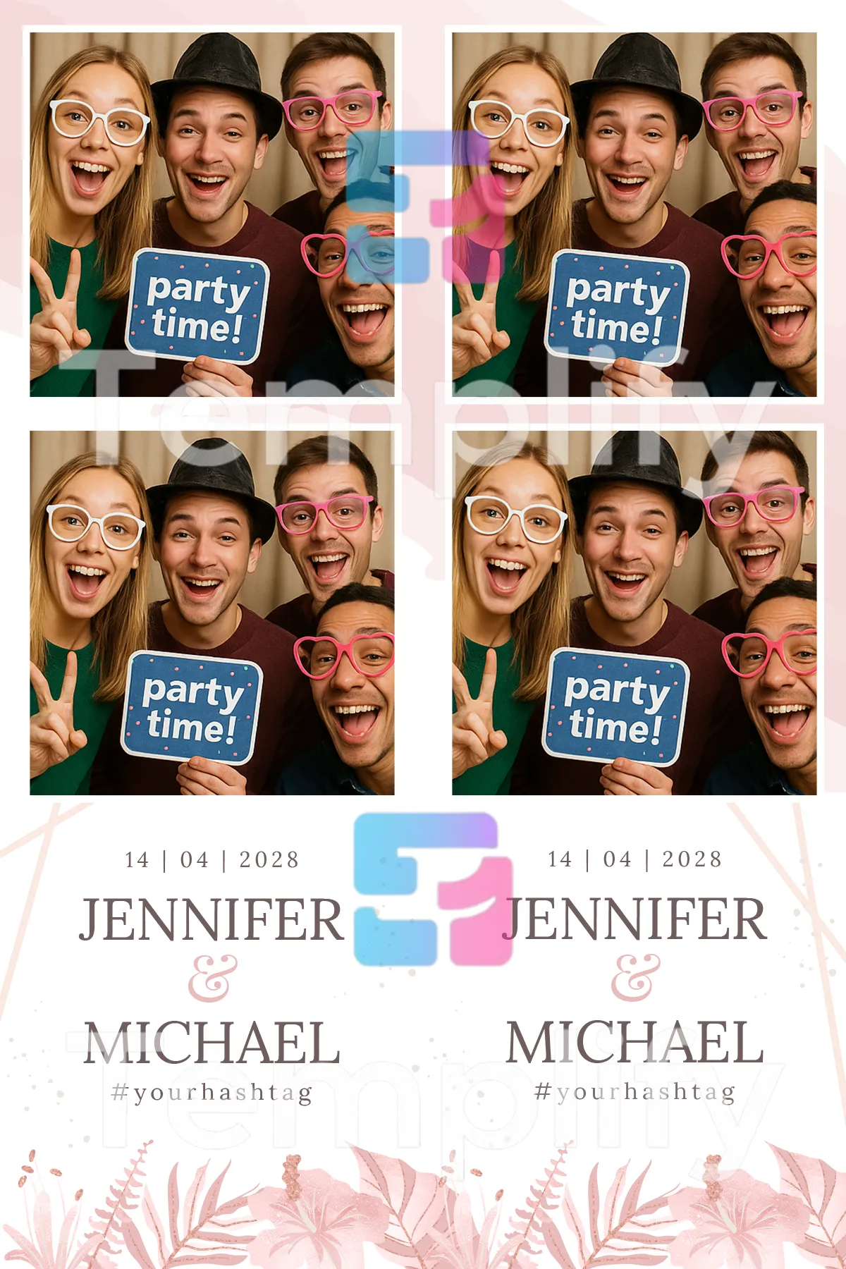 Minimal wedding photo booth template