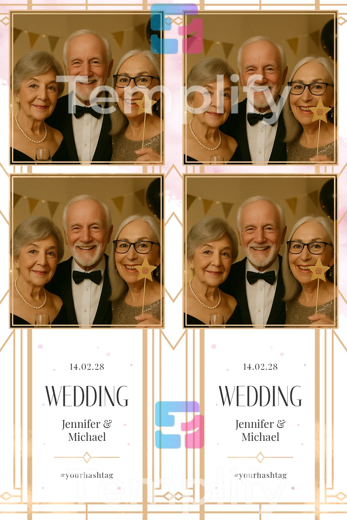 Minimal super wedding photo booth template