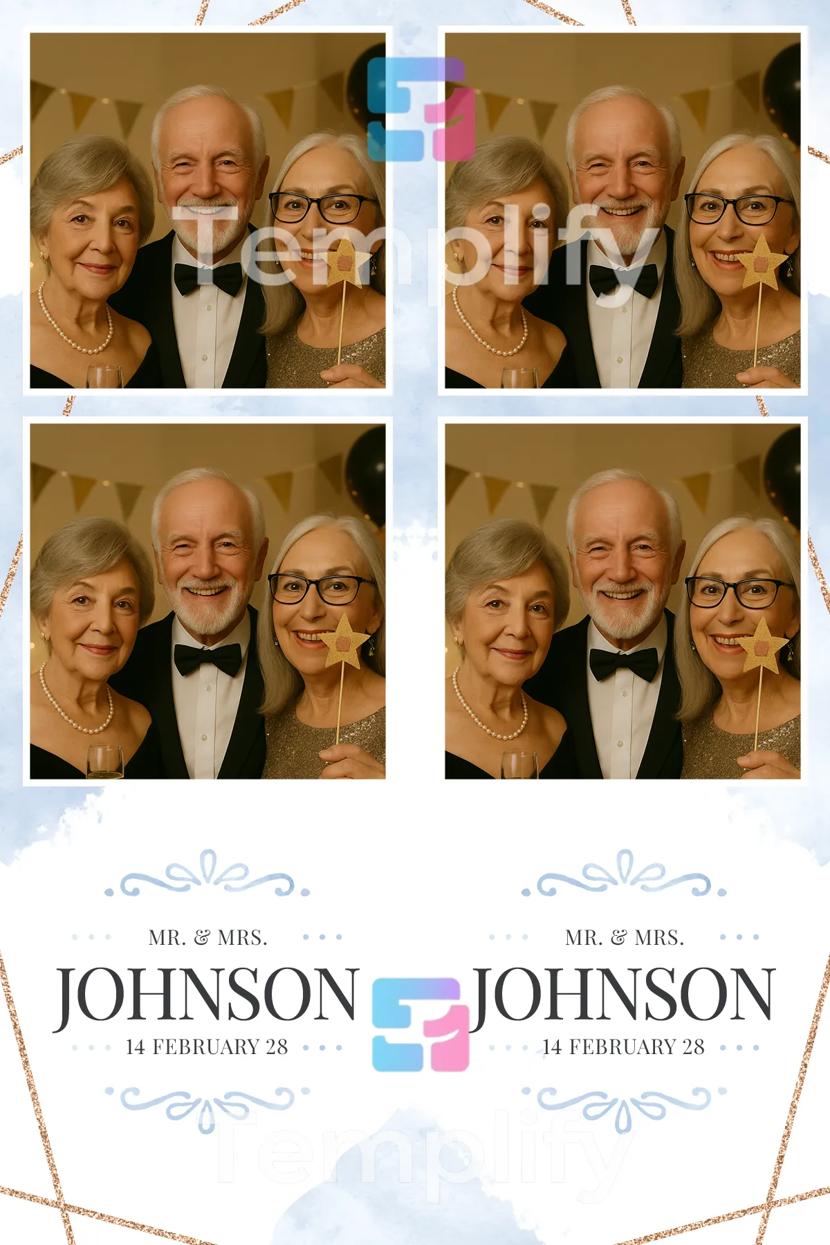 Minimalist wedding photo booth template