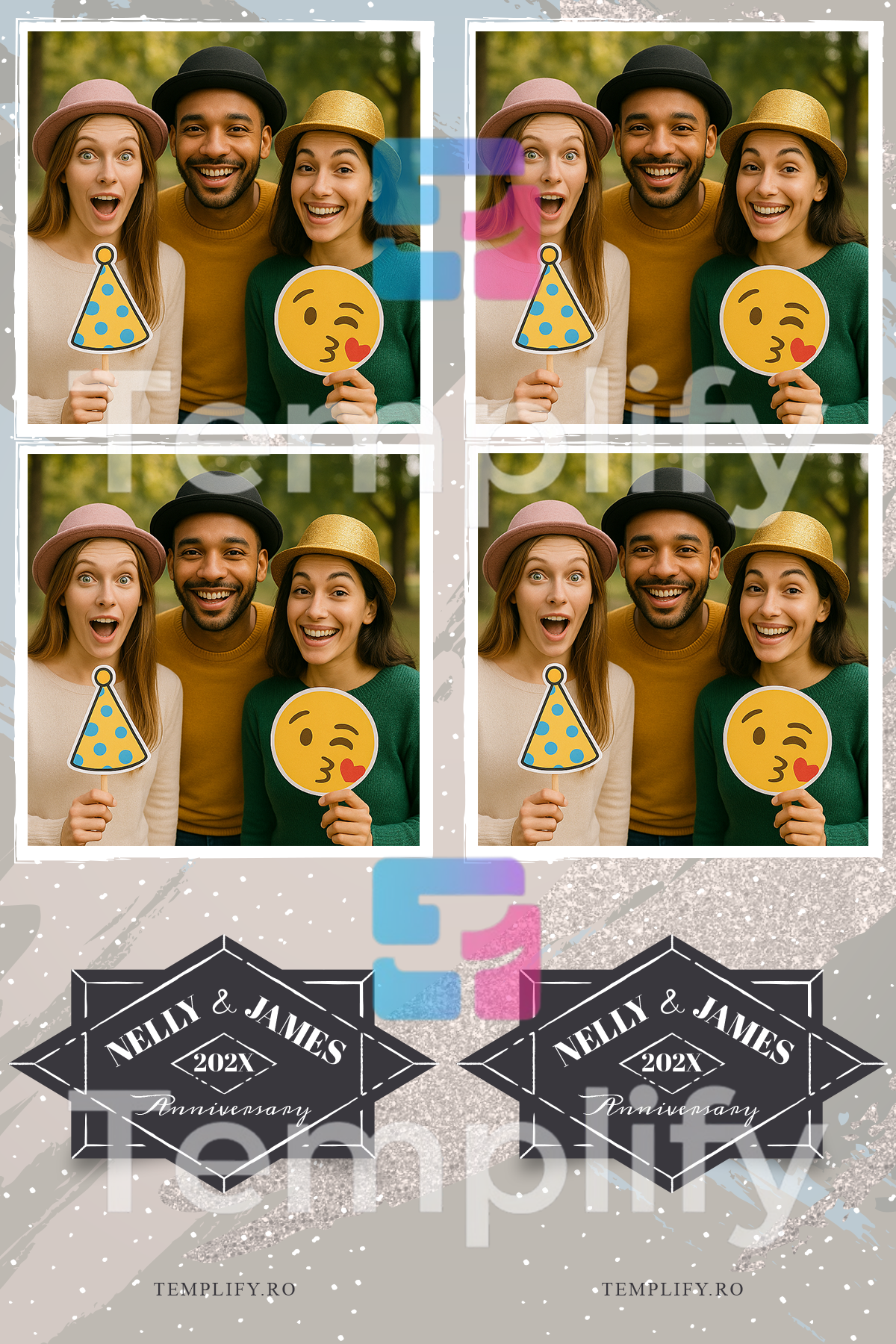 Uptown party photo booth template