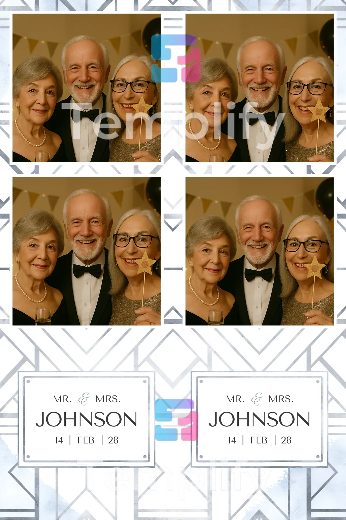 Simple minimal wedding photo booth template