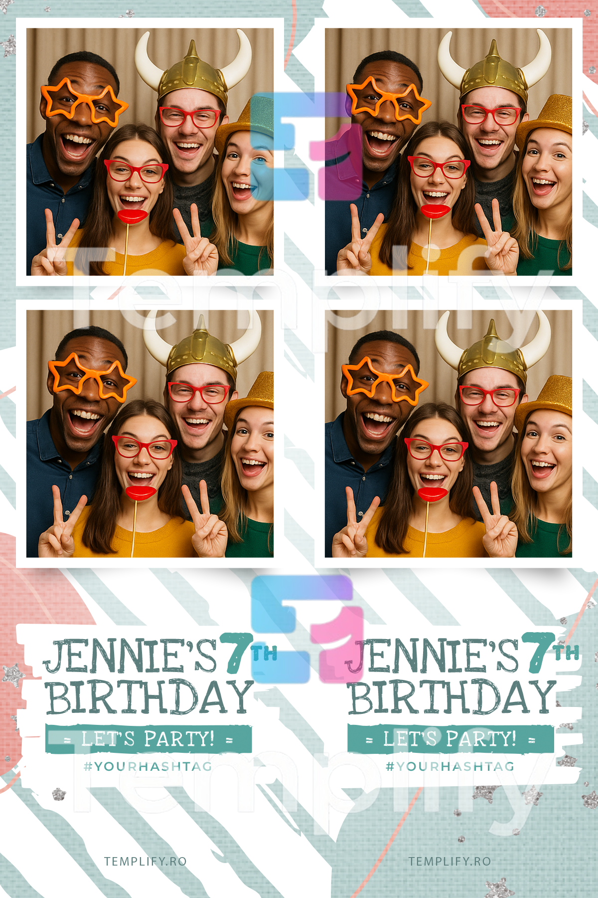 Birthday party photo booth template