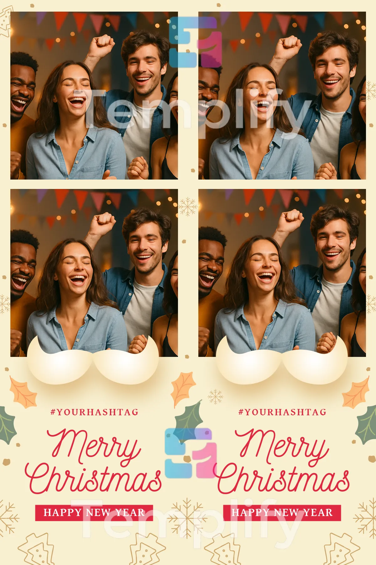Christmas party photo booth template