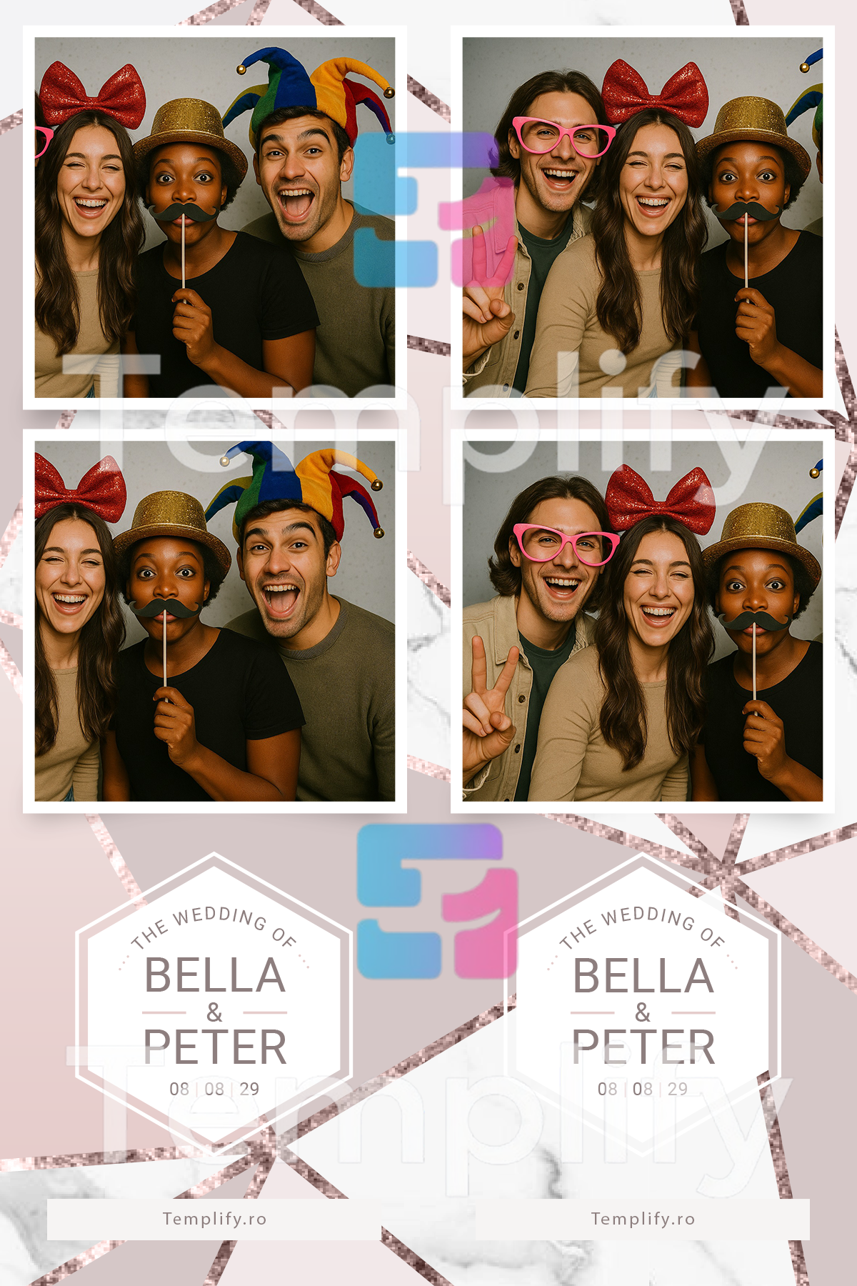 Rose gold photo booth template