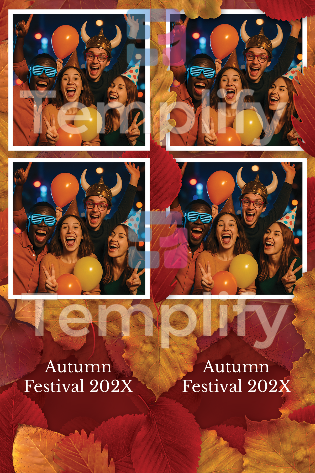 Autumn festival photo booth template
