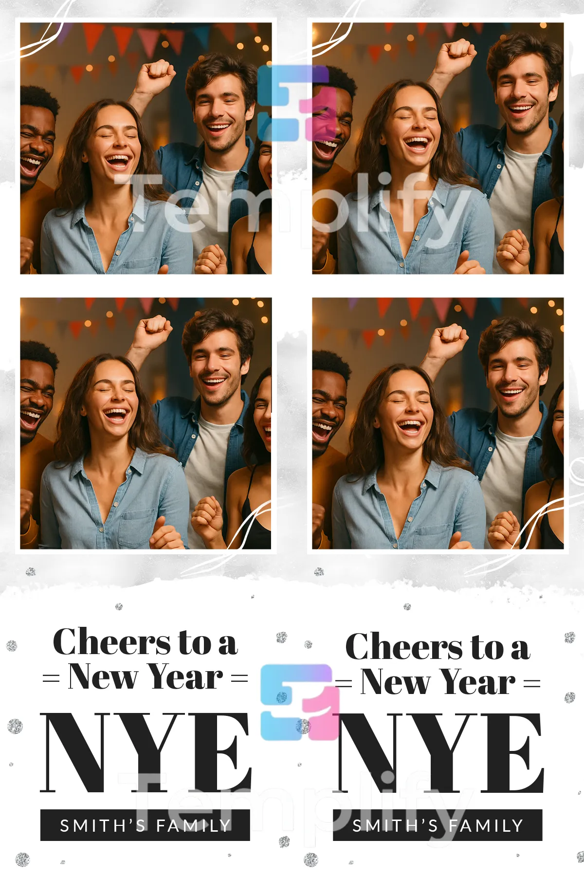Minimal nye photo booth template