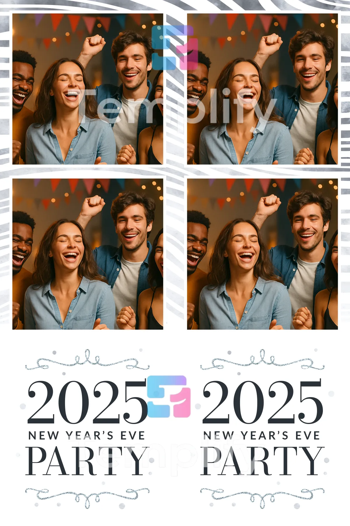 Super minimal nye photo booth template