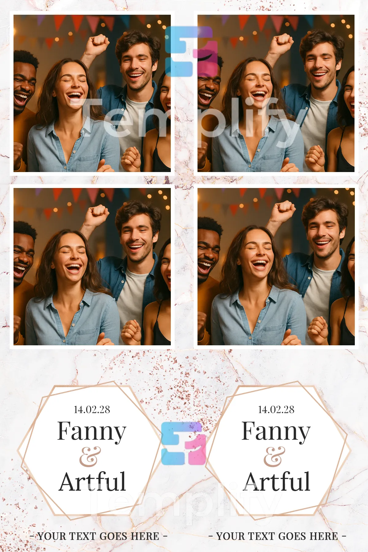 Marble wedding photo booth template