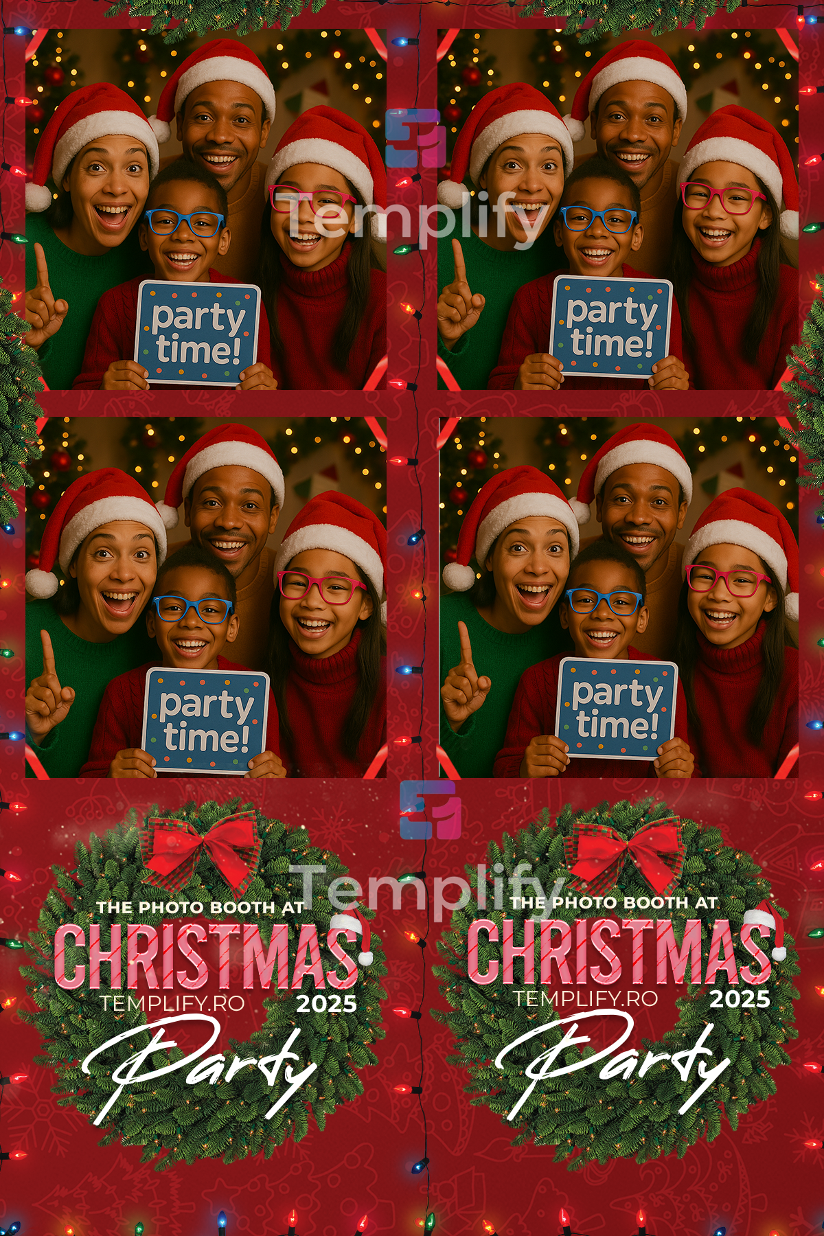Christmas party photo booth template