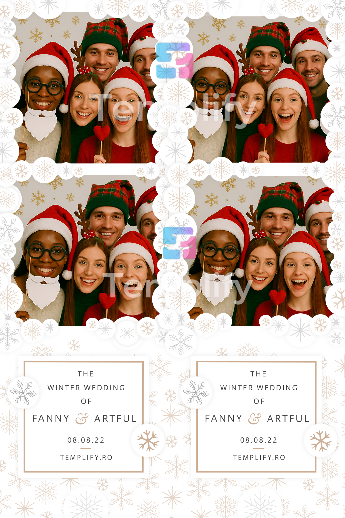 Contemporary winter photo booth template