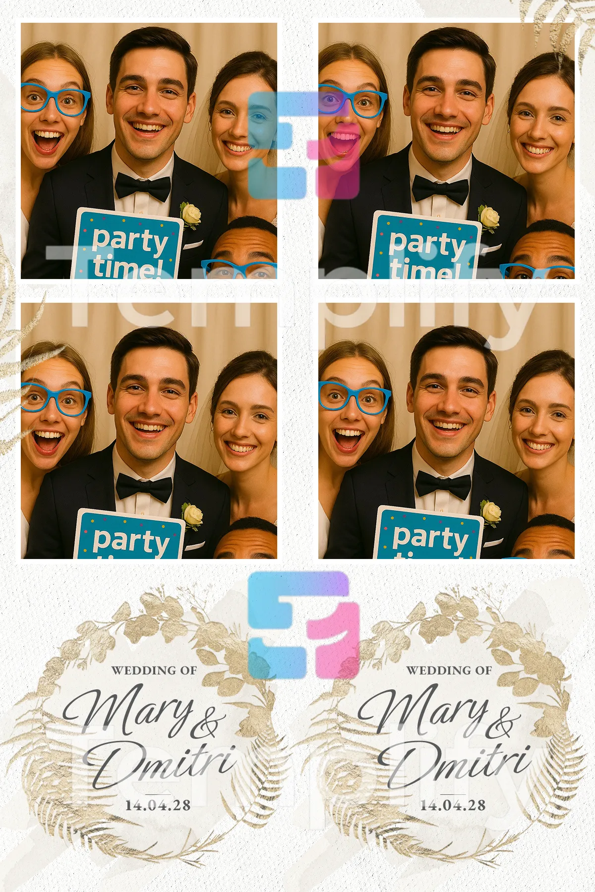 Beautiful wedding photo booth template