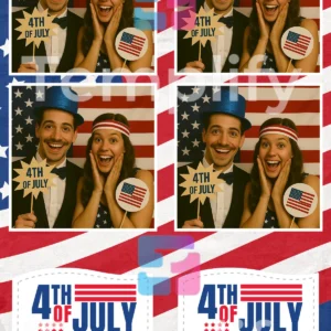 Autentic 4th july photo booth template