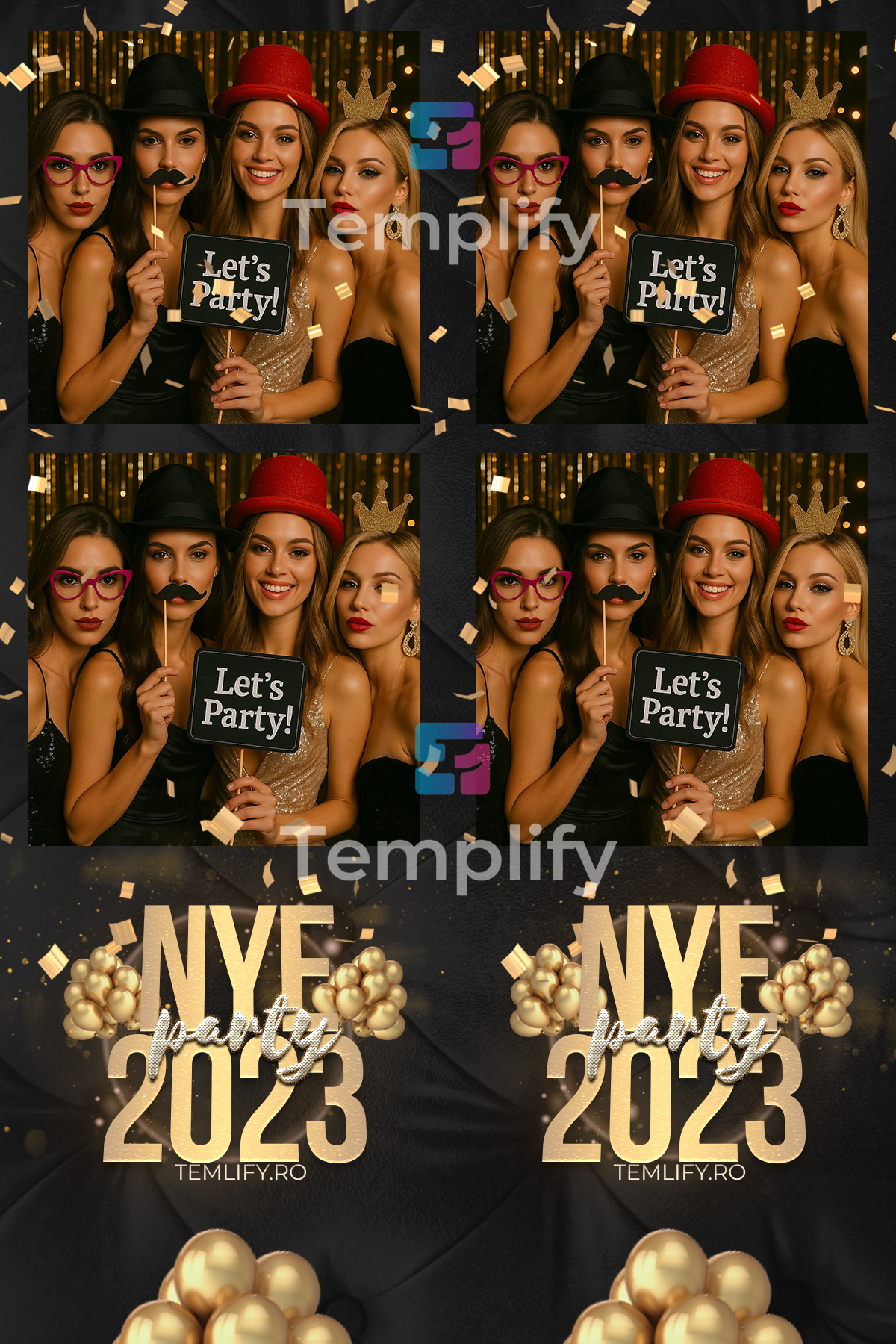 Nye photo booth template