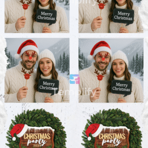 Festive christmas photo booth template