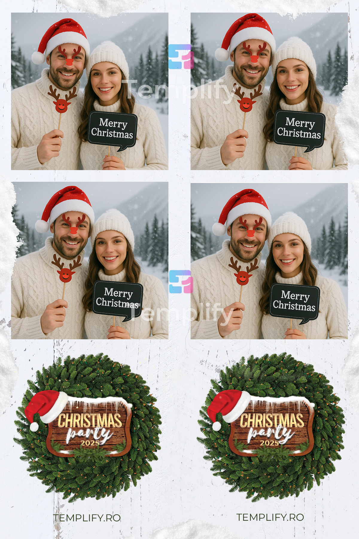 Festive christmas photo booth template