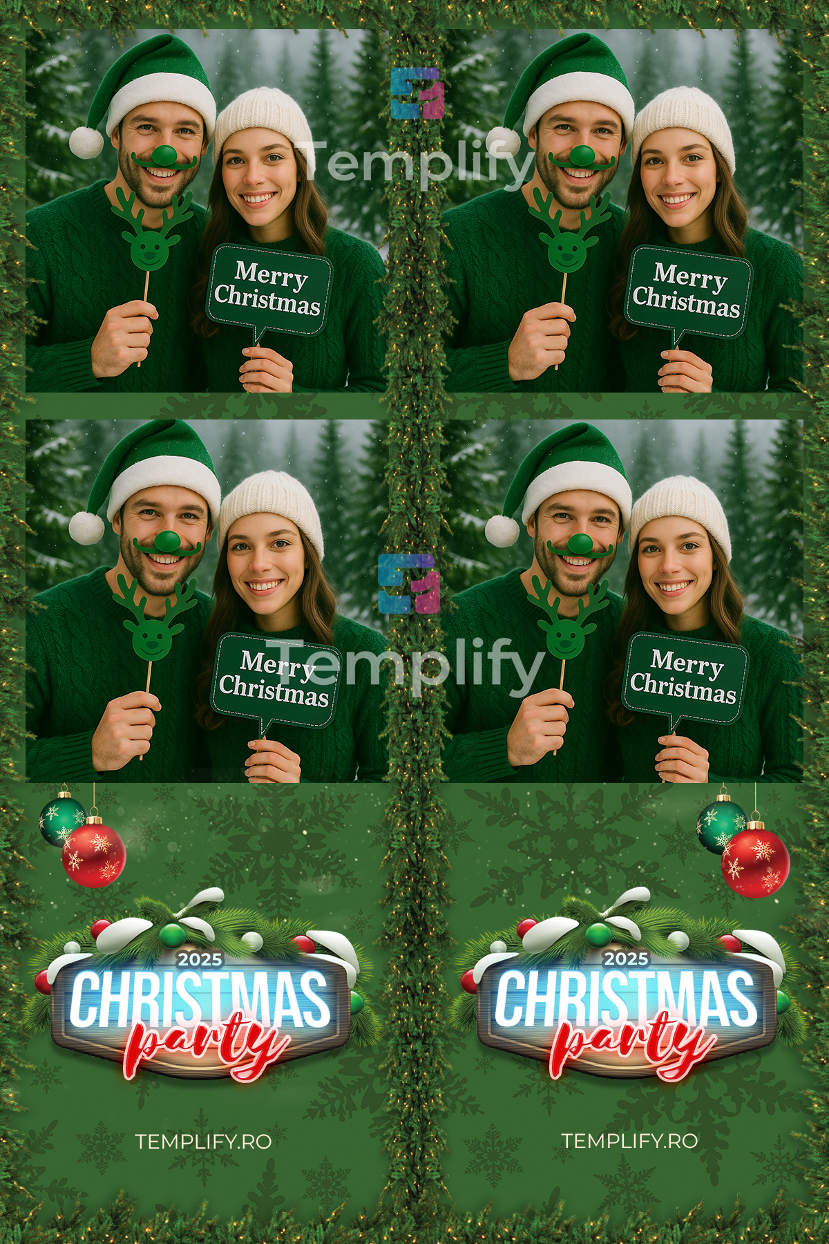 Christmas photo booth template