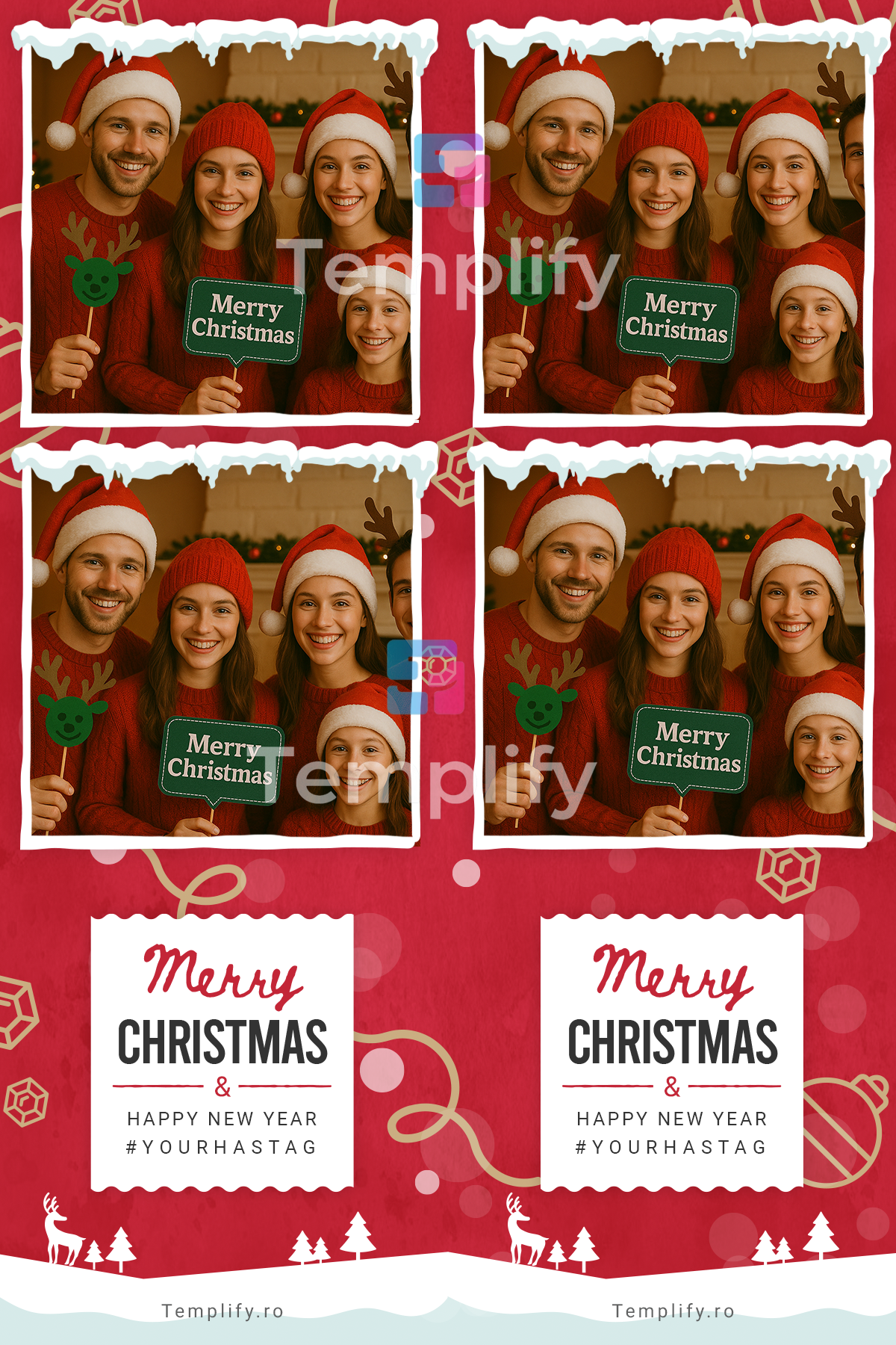 Merry christmas photo booth template