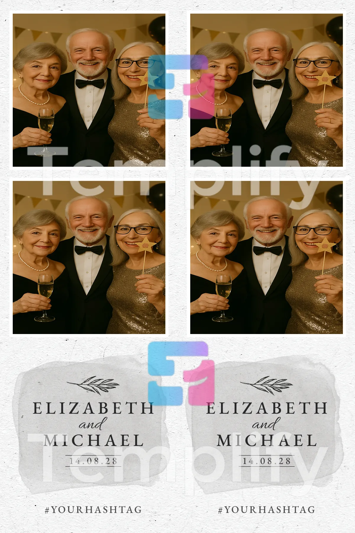 Nice wedding photo booth template