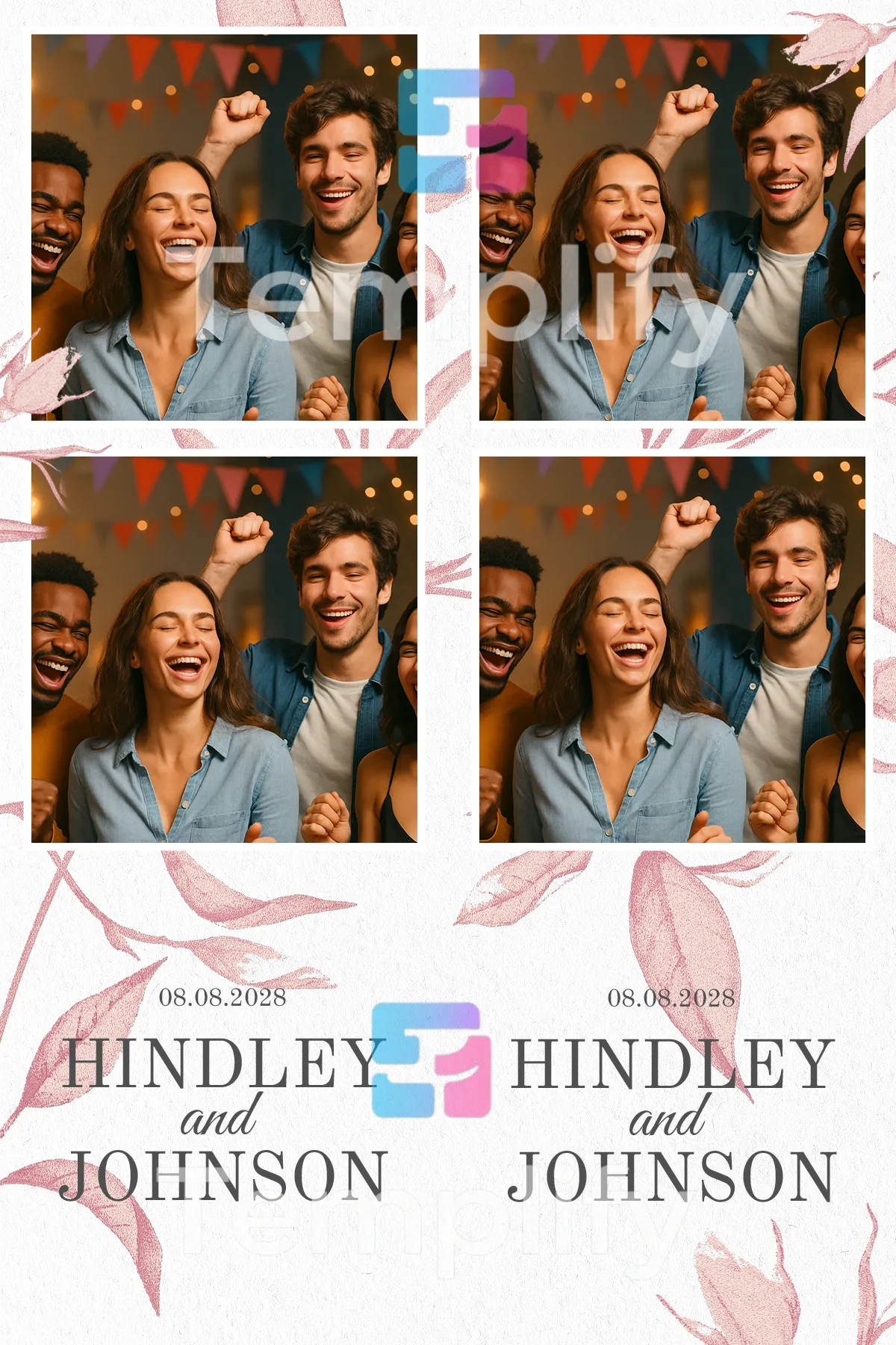 Best moment wedding photo booth template