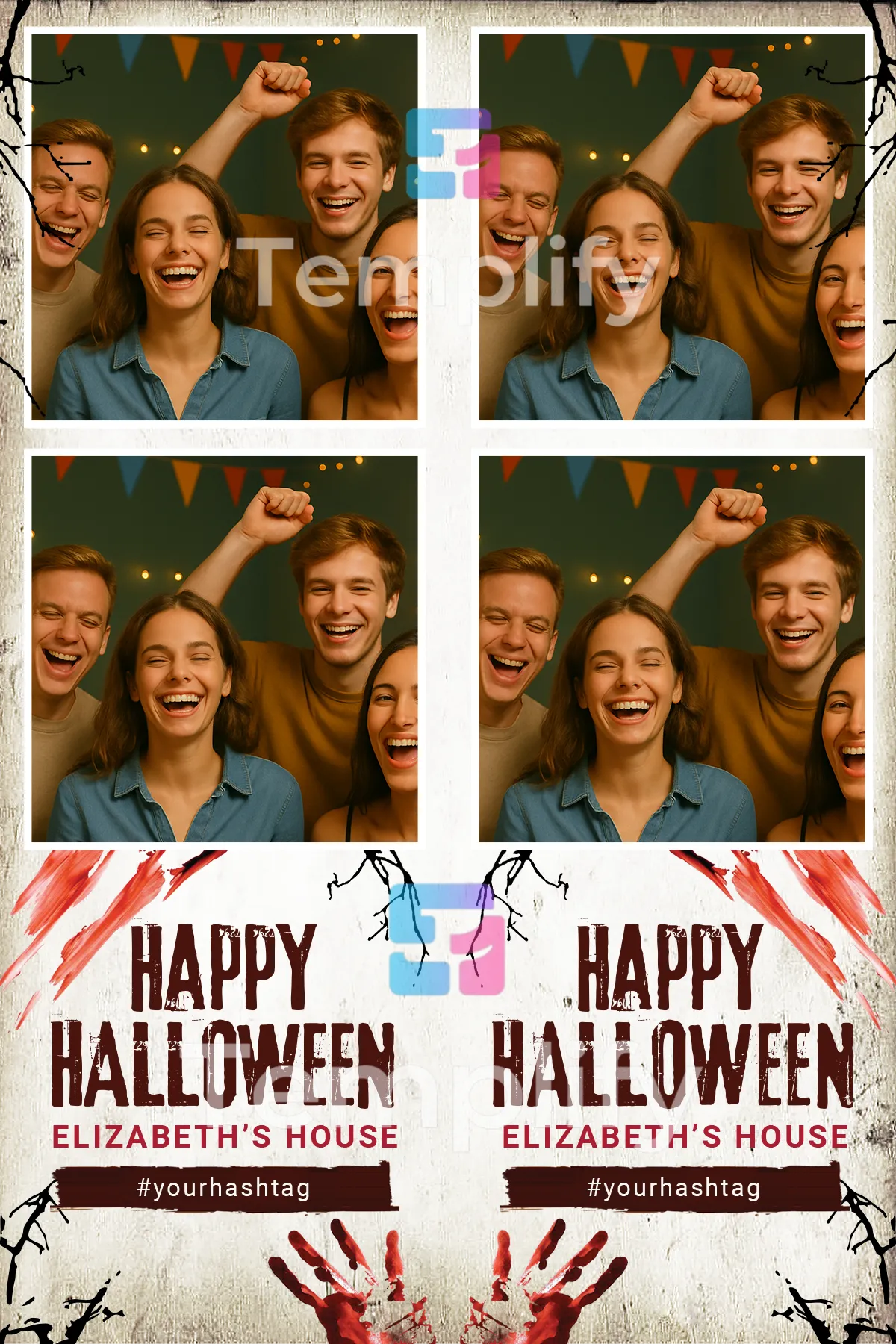 Halloween blood photo booth template