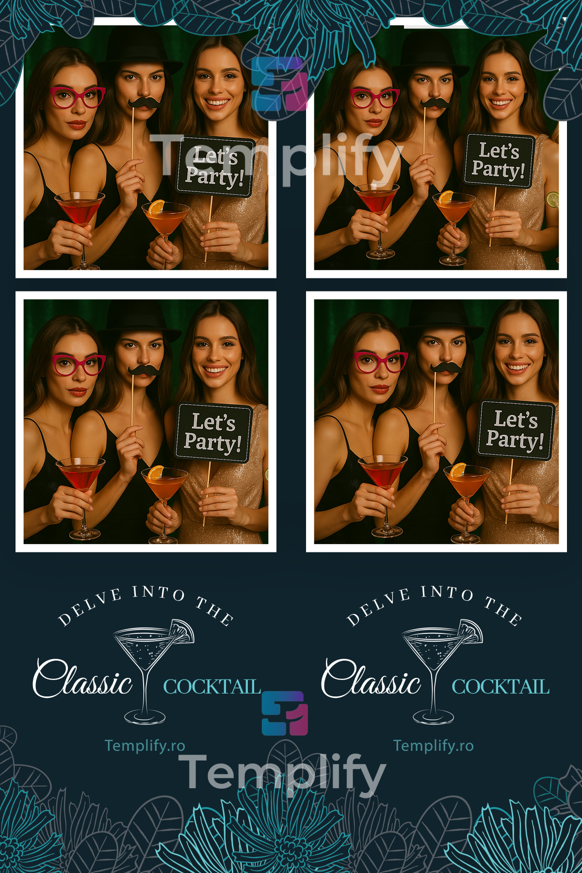 Cocktail bar photo booth template