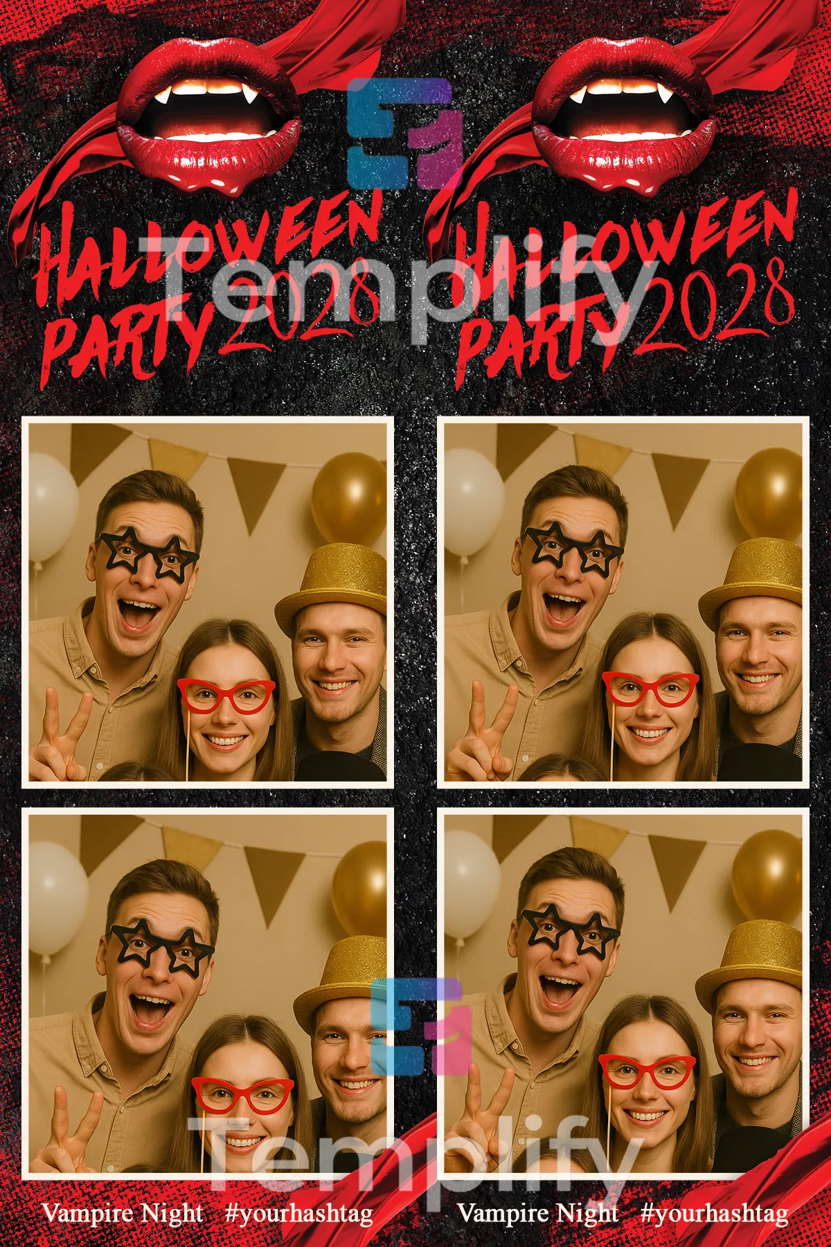 Best halloween blood photo booth template