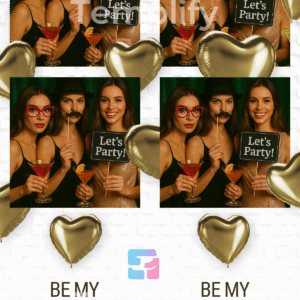 Be my valentine photo booth template