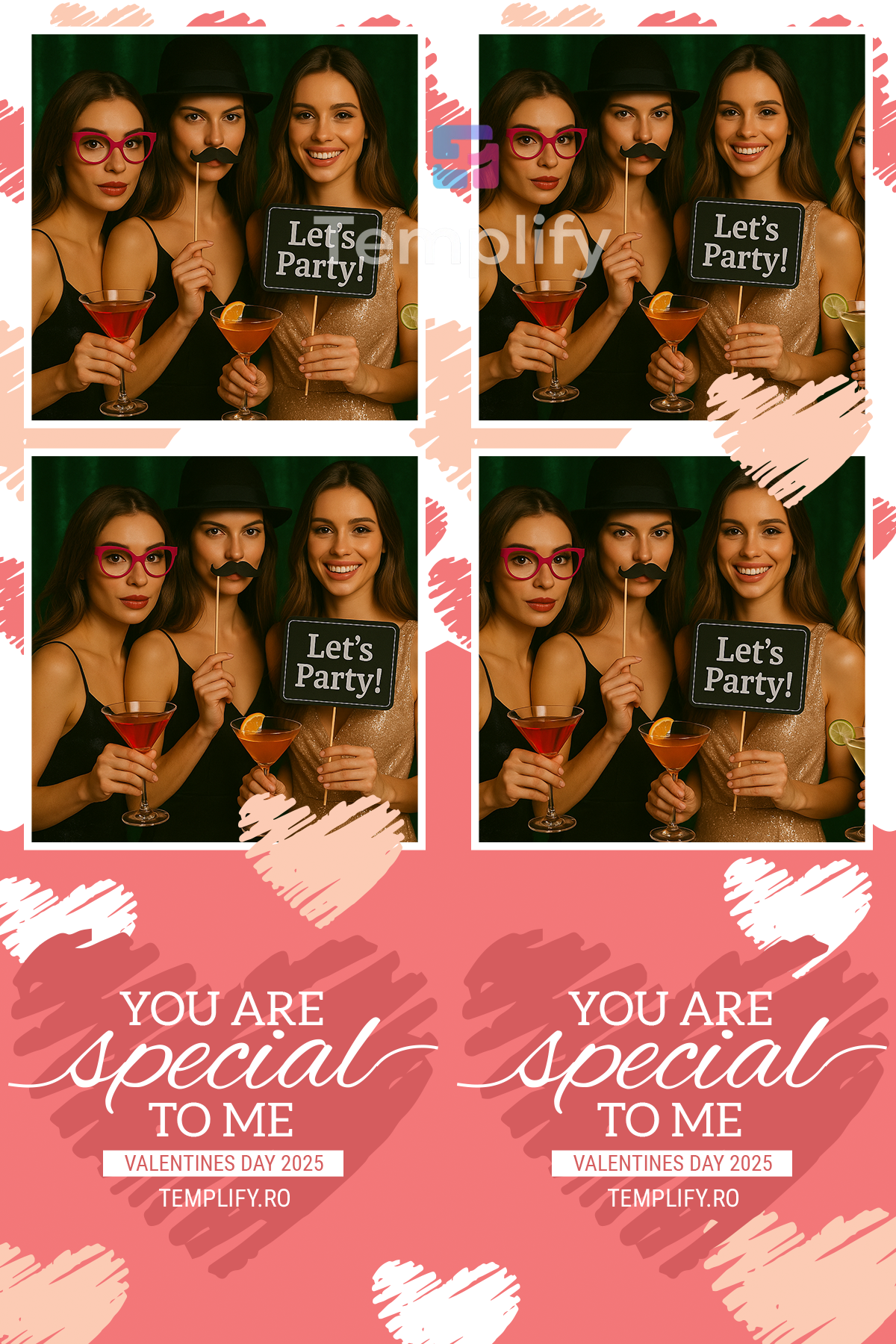 Valentine day photo booth template