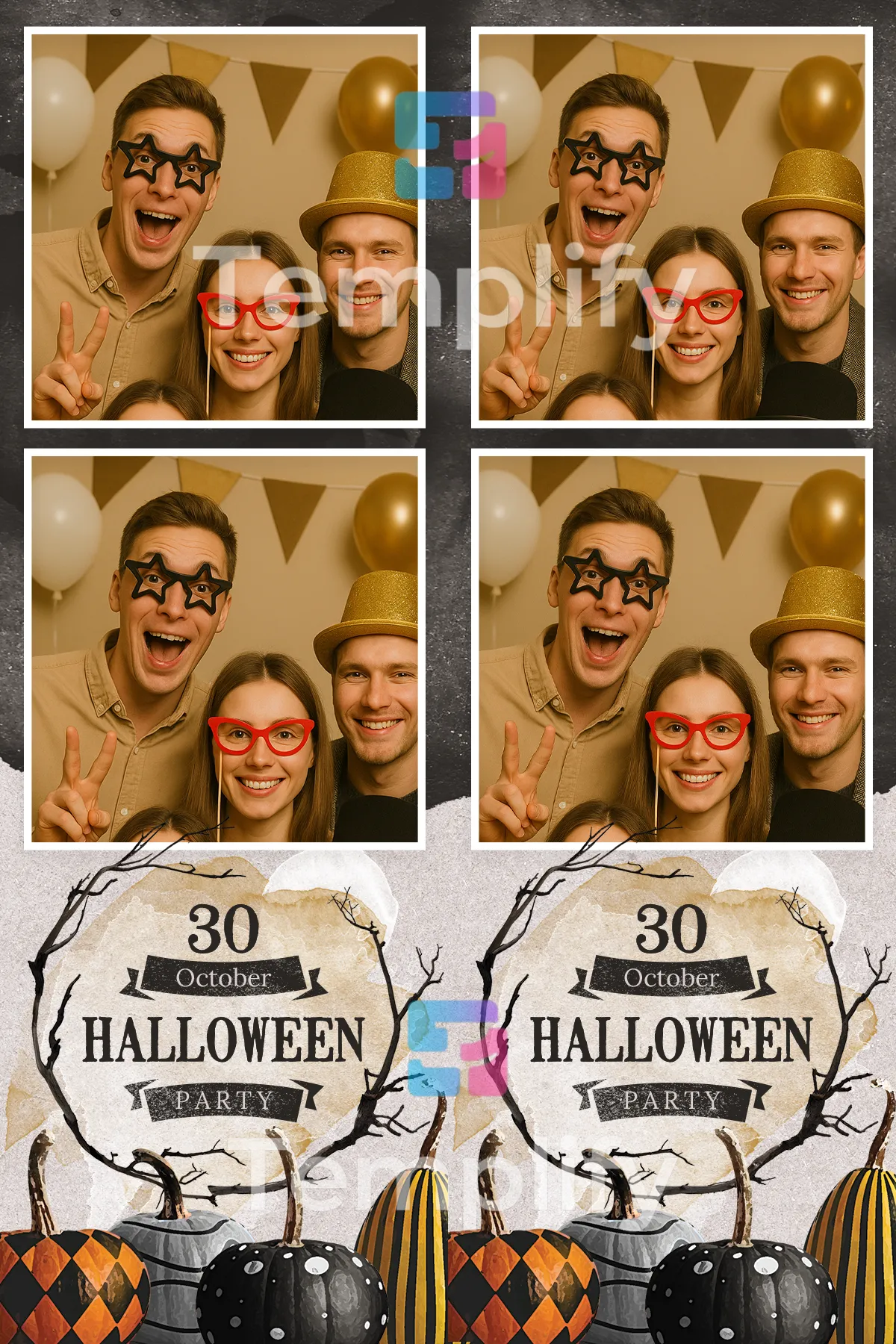 Halloween pumpkin photo booth template