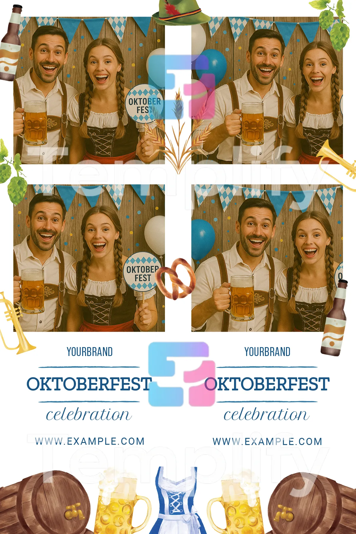 Festival oktoberfest photo booth template