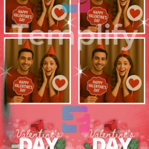 Valentine day photo booth template