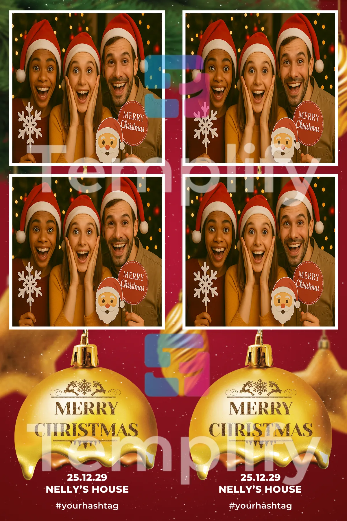 Christmas party photo booth template