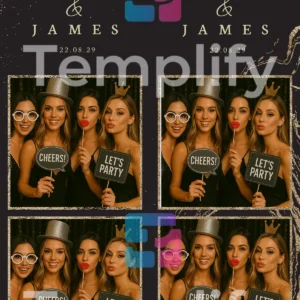 Wedding party photo booth template