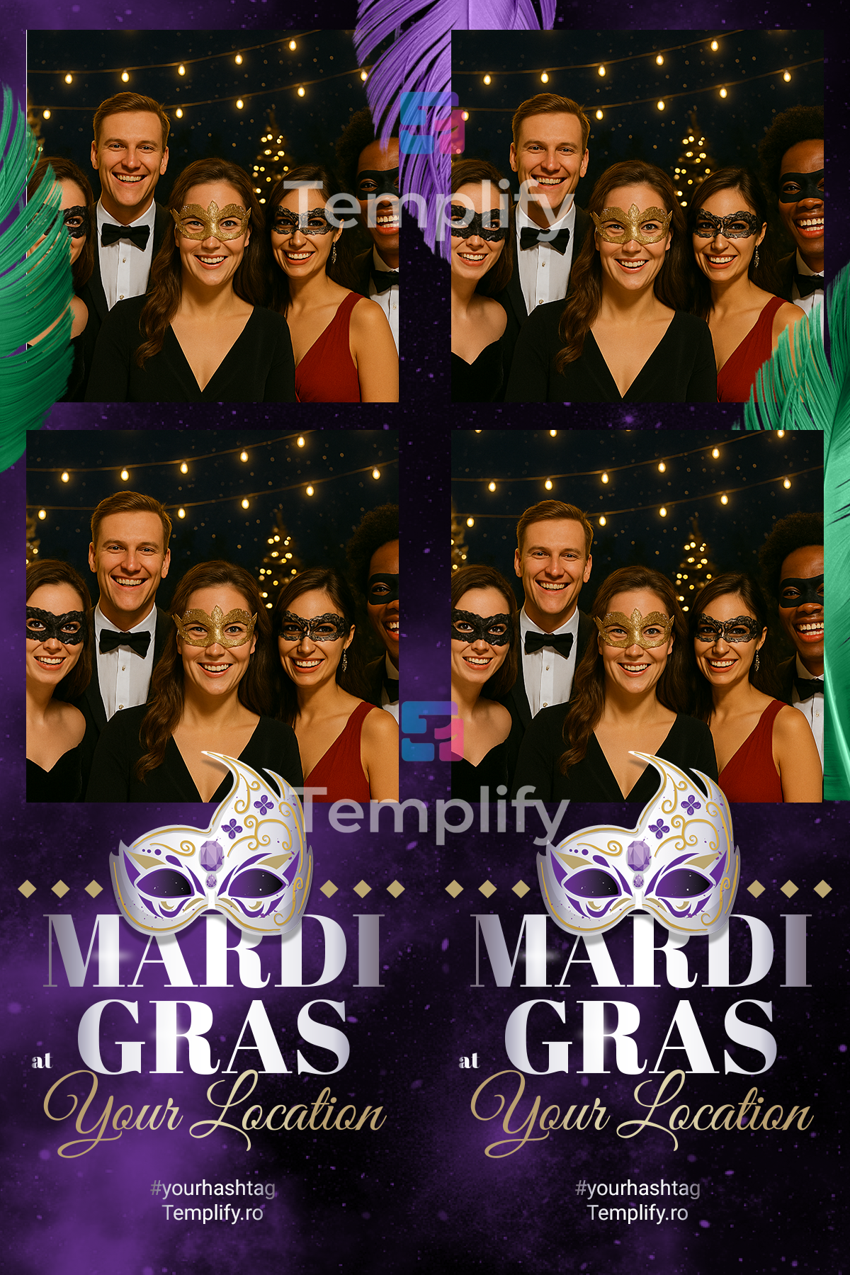 Mardi gras photo booth template