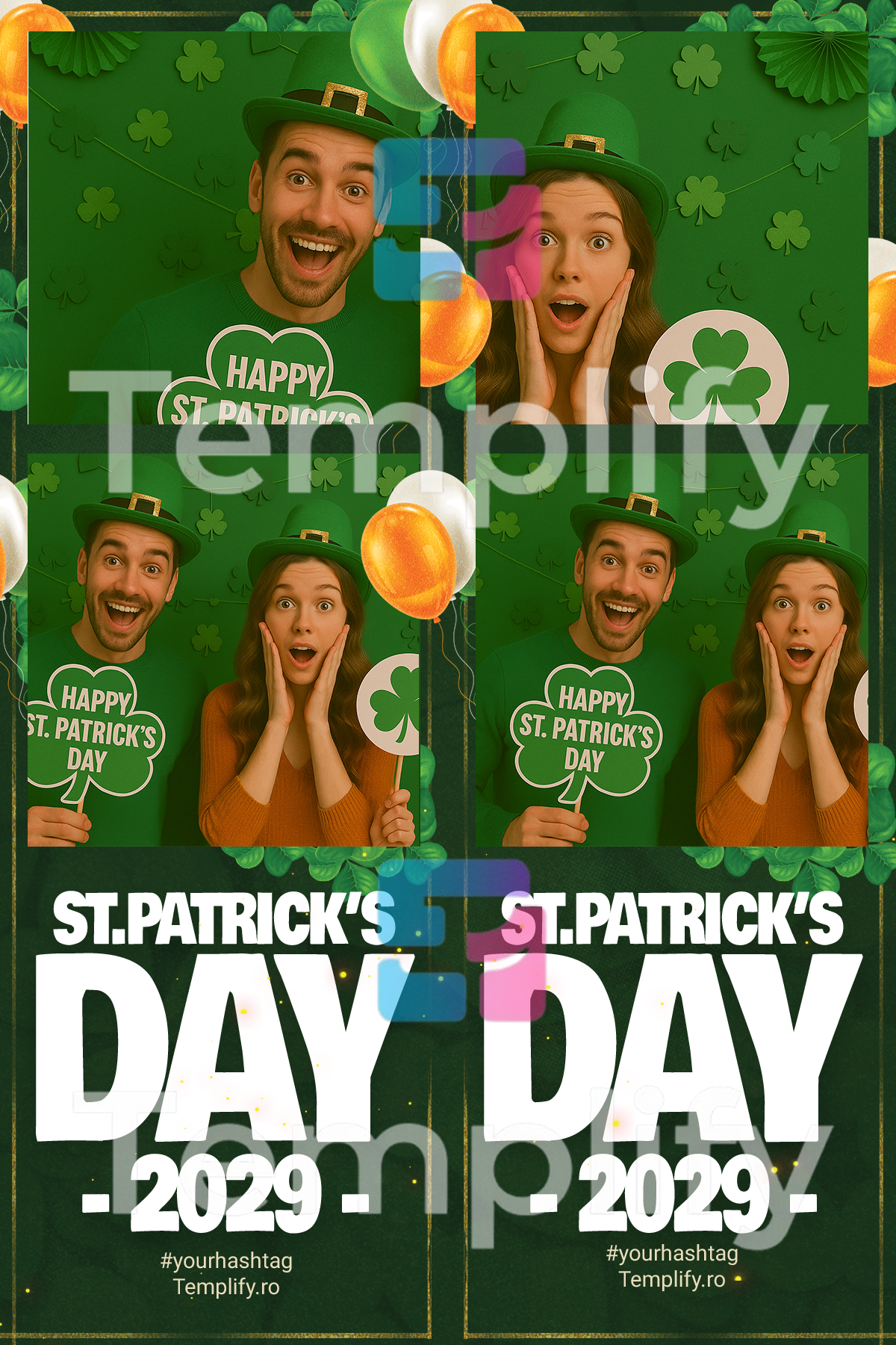 St patrick photo booth template