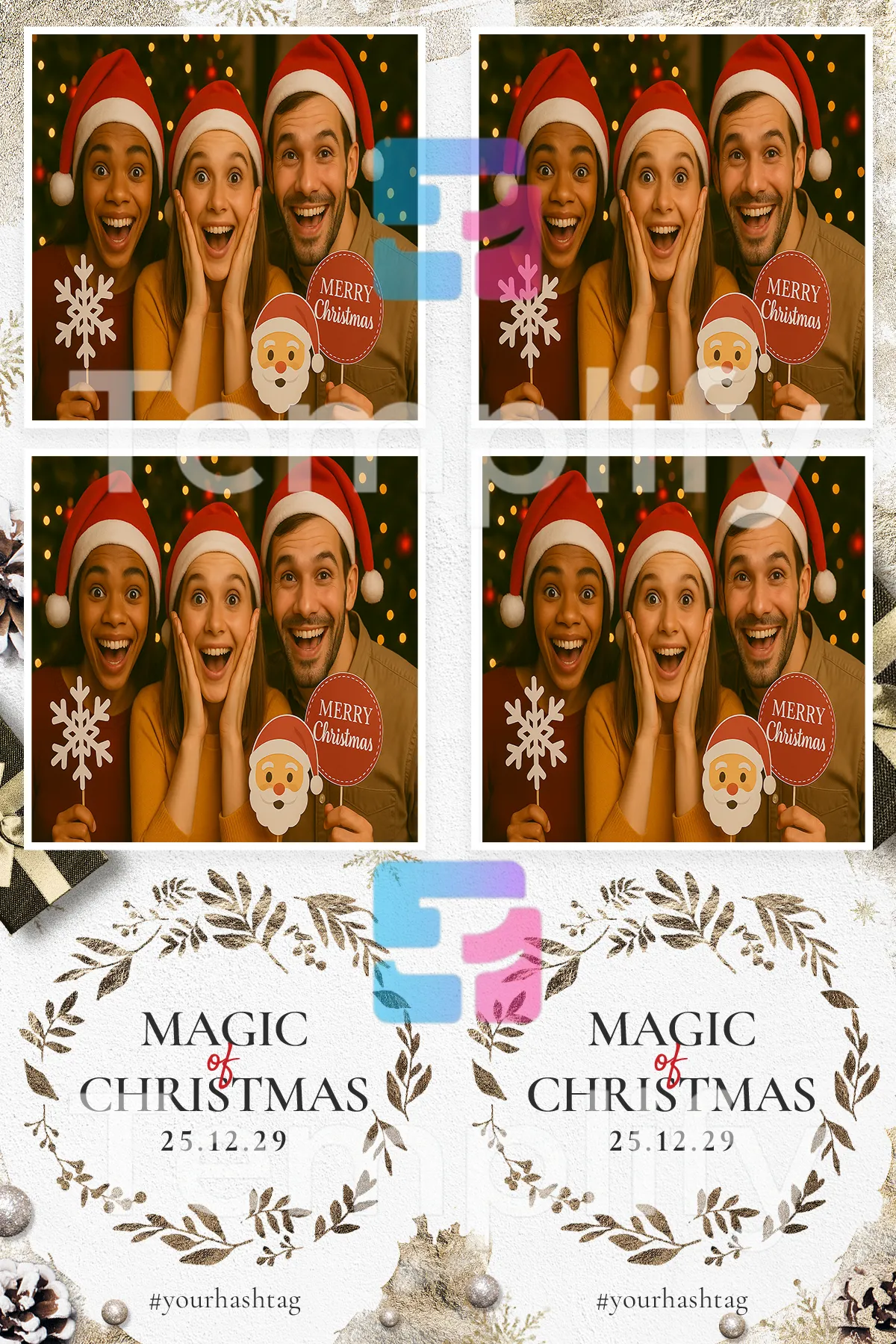 Christmas party photo booth template