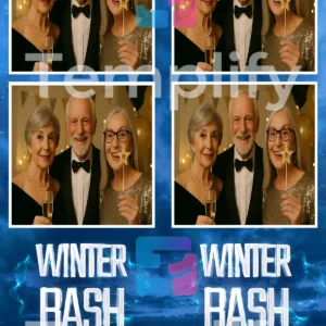 Winter party photo booth template