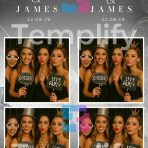 Wedding party photo booth template