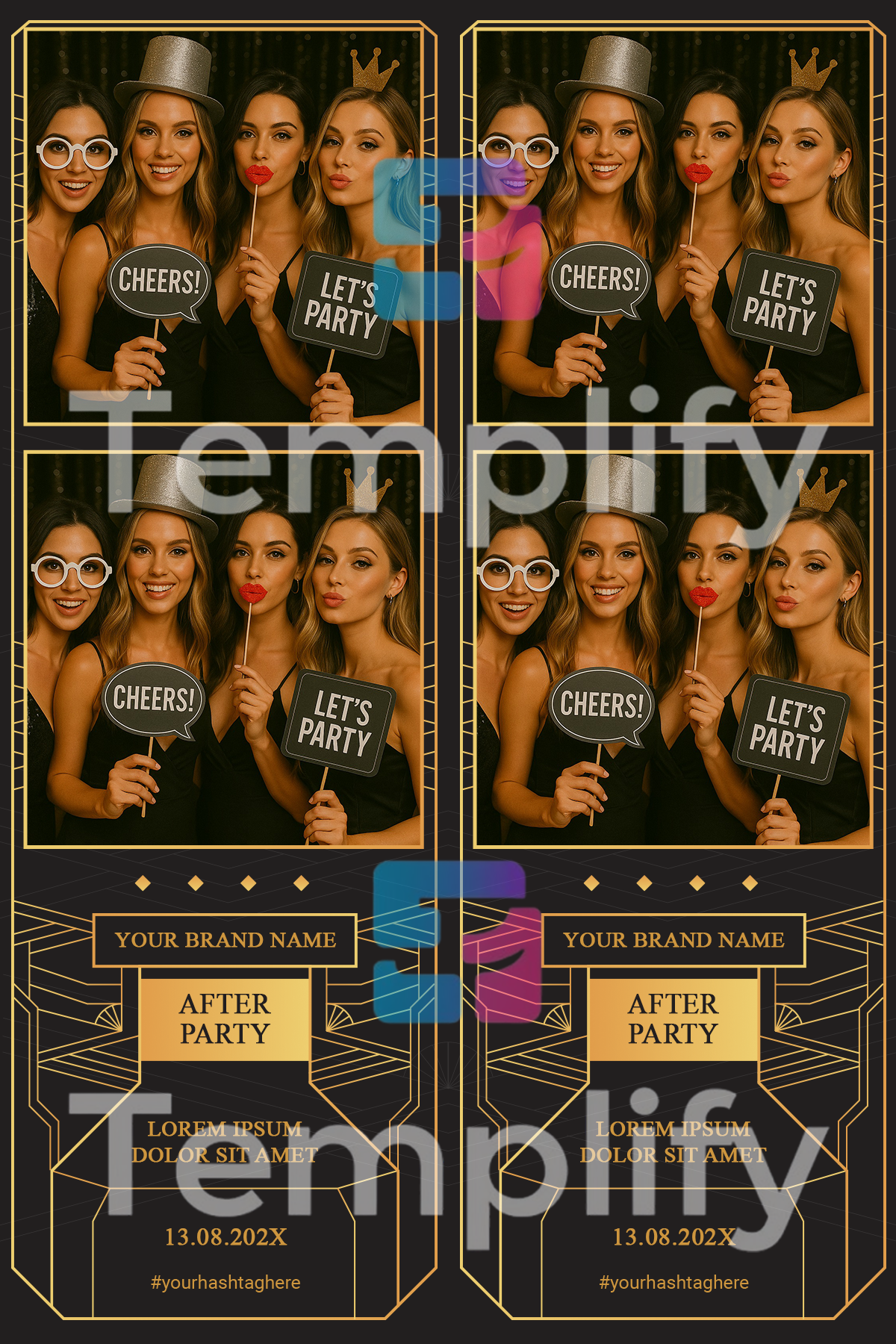Art deco party photo booth template