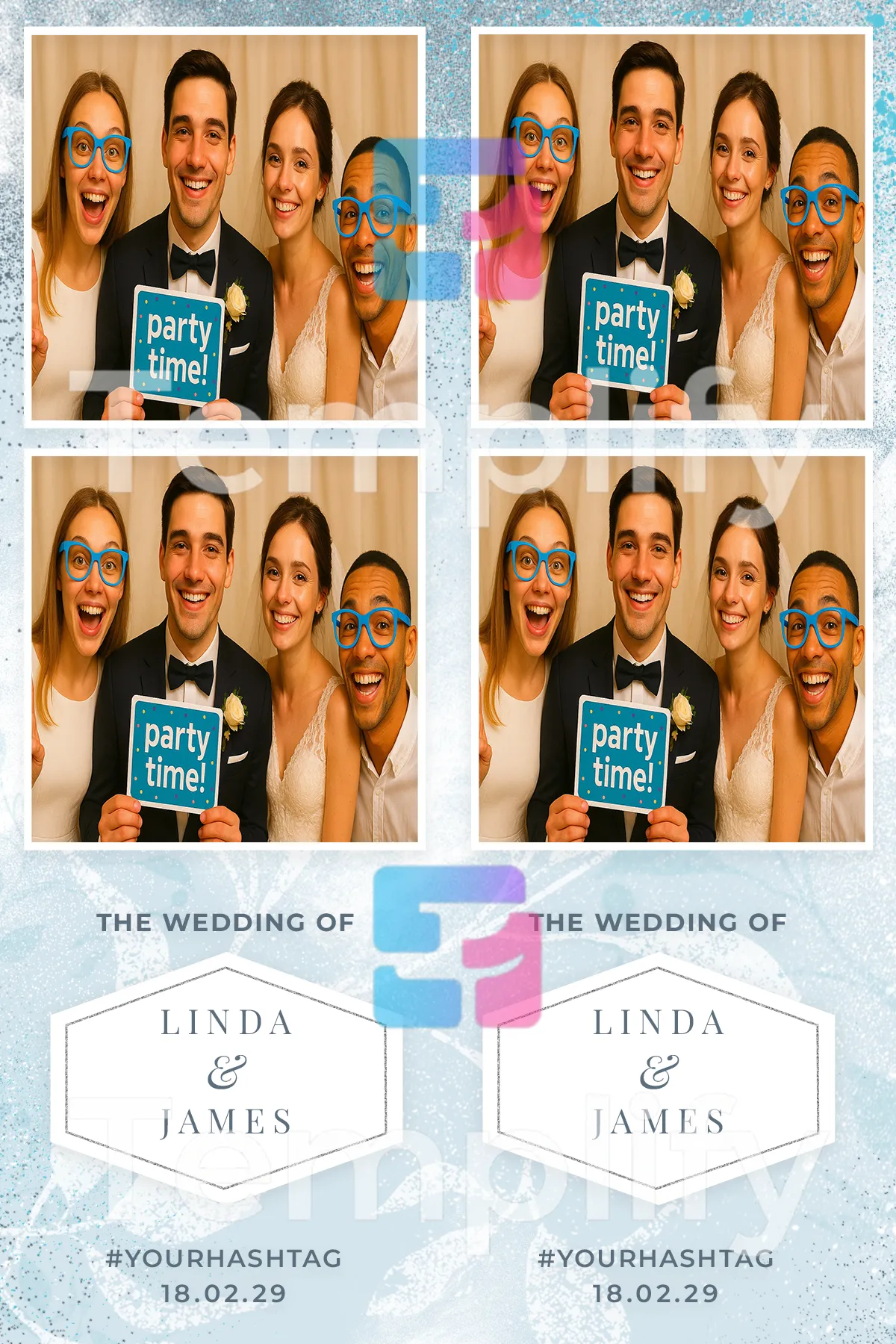 Wedding party photo booth template