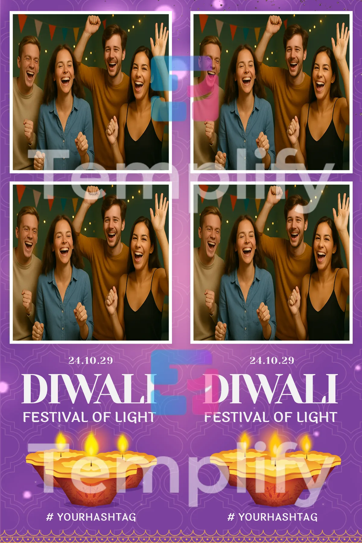 Diwali festival photo booth template