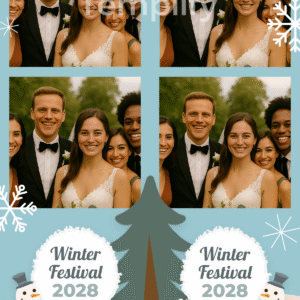Winter photo booth template