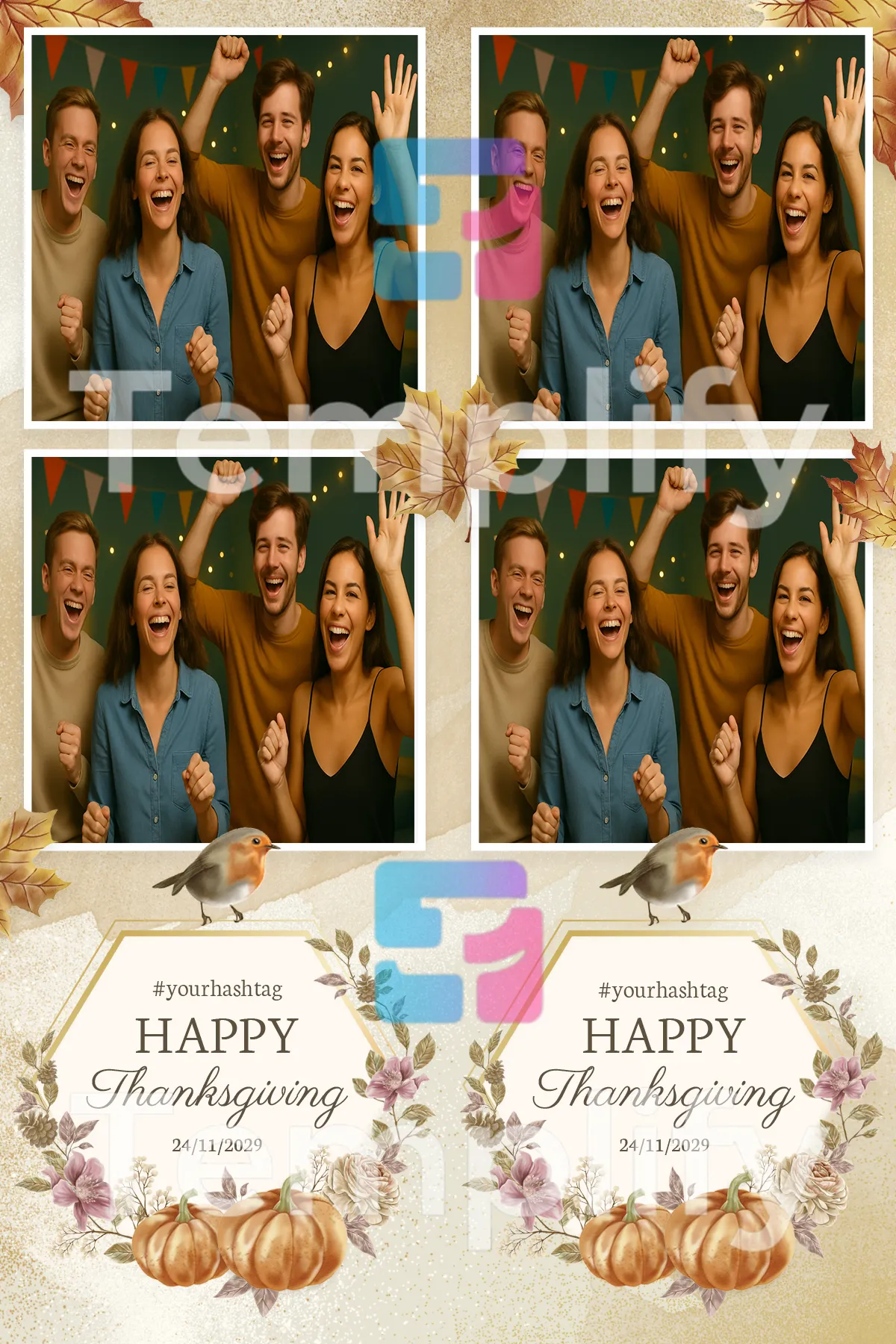 Thanksgiving photo booth template
