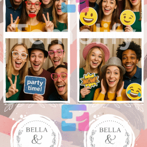Bruched chic photo booth template