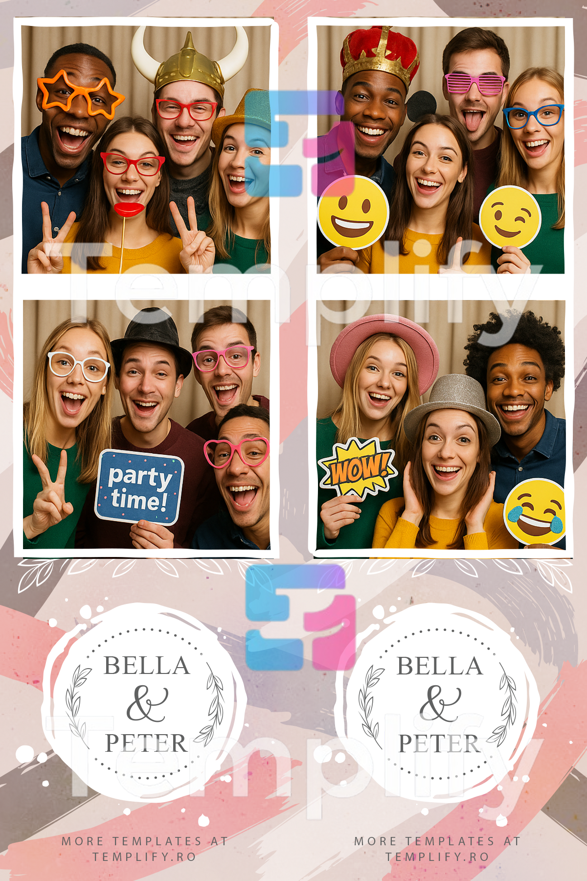 Bruched chic photo booth template